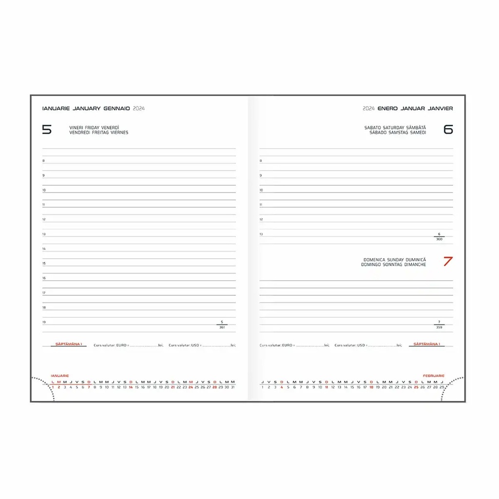 Agenda Artibest, A5, datata, hartie offset alb, coperta albastru