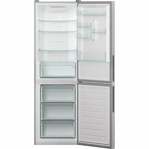 Combina frigorifica CANDY CCE3T618FS, No Frost, 342 l, H 185 cm, Clasa F, argintiu