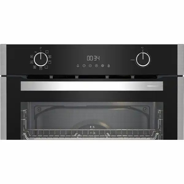 Cuptor incorporabil GRUNDIG GEBM19300BP, Electric, Autocuratare pirolitica, 72 l, Clasa A+, HotAero Pro, negru-inox