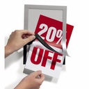 Display magnetic Durable Duraframe, A5, argintiu, 2 bucati/set