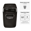 Distrugator Fellowes Automax 150c AUTO FEED CROSS CUT, negru, auto-reverse, sleep-mode