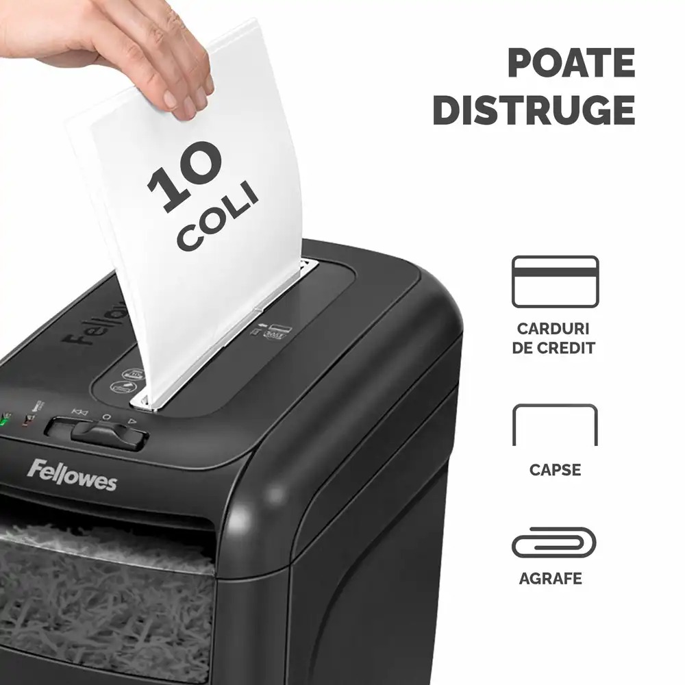 Distrugator de documente Fellowes 60CS, cross-cut, negru