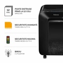 Distrugator documente Fellowes LX200, mini cut, 12 coli, negru