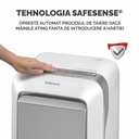 Distrugator documente Fellowes LX211 Alb, micro taieri, functionare silentioasa