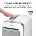 Distrugator documente Fellowes LX221 Alb, micro taieri, functionare silentioasa
