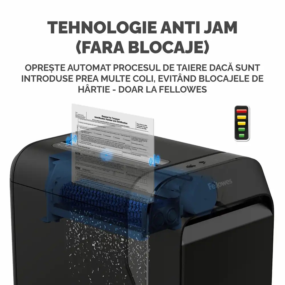 Distrugator documente Fellowes LX221 Negru, micro taieri, functionare silentioasa