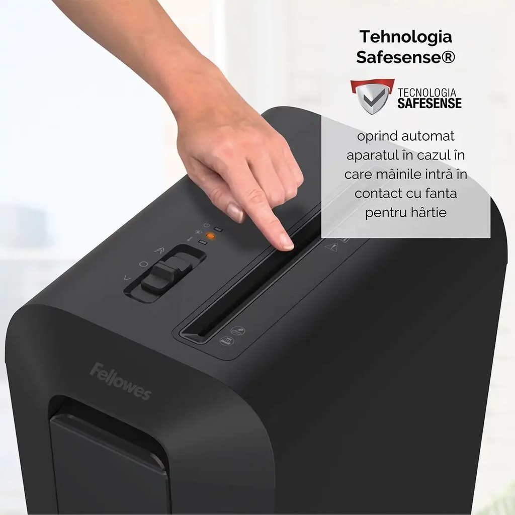 Distrugator documente Fellowes LX65, cross cut, 10 coli, negru