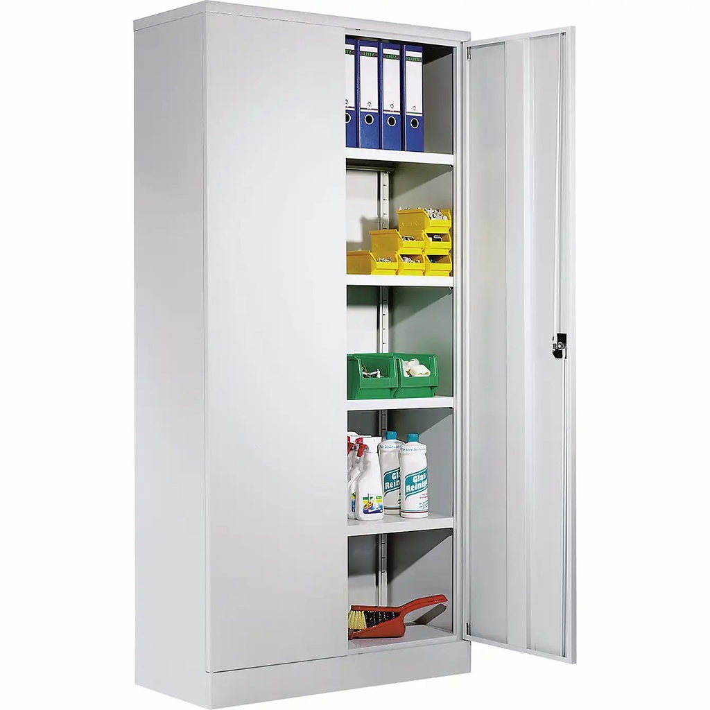 Dulap metalic Ceha, gri, 92x42x195 cm, 2 usi batante si 4 polite
