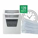 Distrugator documente manual Leitz IQ Office, P5, micro-cut (particule), 10 coli, cos 23l, alb