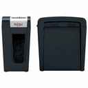 Distrugator documente manual REXEL SECURE MC4 Slim, P5, micro-cut (particule), 4 coli, 14l, negru/argintiu