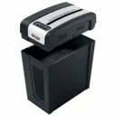 Distrugator documente manual REXEL SECURE MC4 Slim, P5, micro-cut (particule), 4 coli, 14l, negru/argintiu