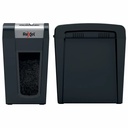 Distrugator documente manual REXEL SECURE MC6 Slim, P5, micro-cut (particule), 6 coli, 18l, negru/argintiu