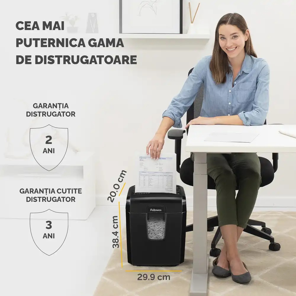 Distrugator documente manual Fellowes, 8CD 8 coli