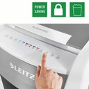 Distrugator documente automat Leitz IQ Office, P4, cross-cut (confeti), 300 coli, cos 60l, alb-gri