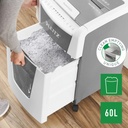 Distrugator documente automat Leitz IQ Office, P4, cross-cut (confeti), 300 coli, cos 60l, alb-gri