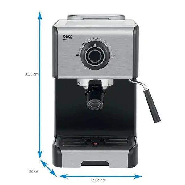 Espressor manual BEKO CEP5152B, 1.2l, 1200W, 15 bar, indicator luminos, negru-argintiu