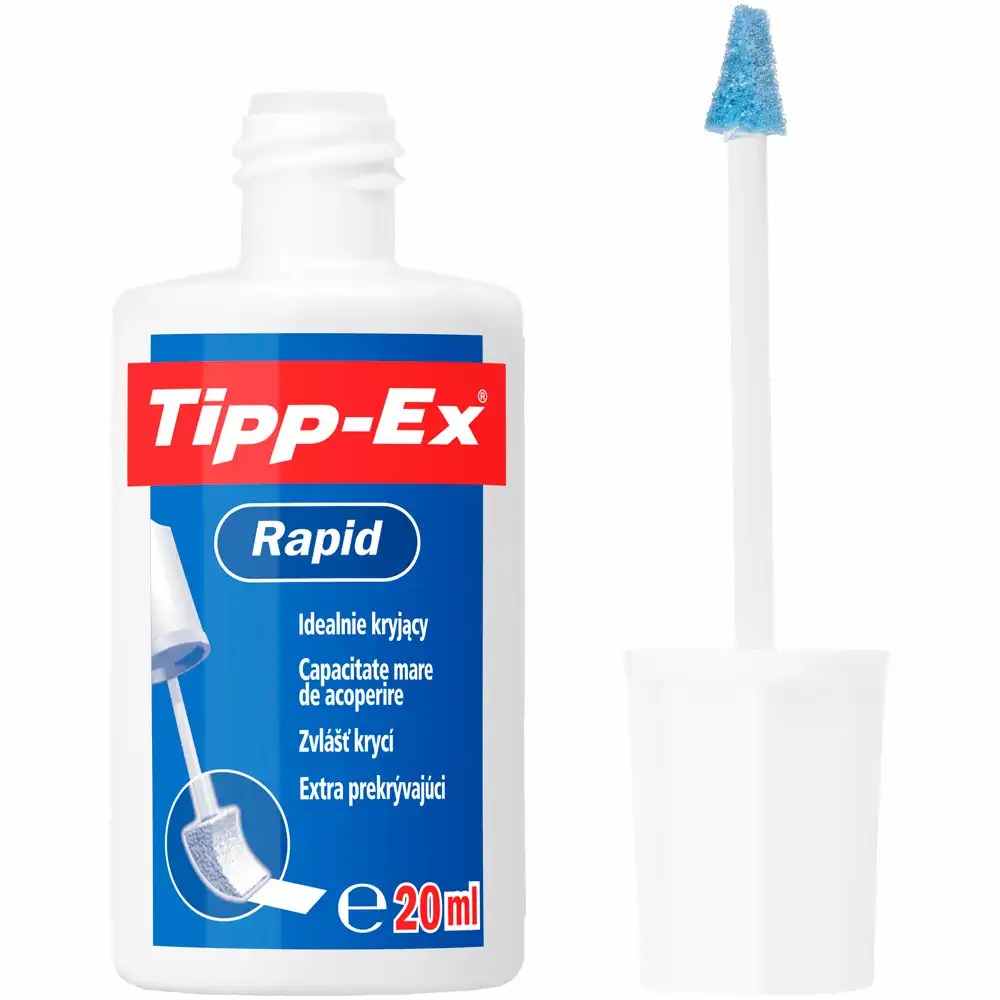 Fluid corector Tipp-Ex Rapid, pe baza de solvent cu burete, 20ml