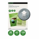 Folie Leitz UDT pentru laminare la cald, A3, 80 microni