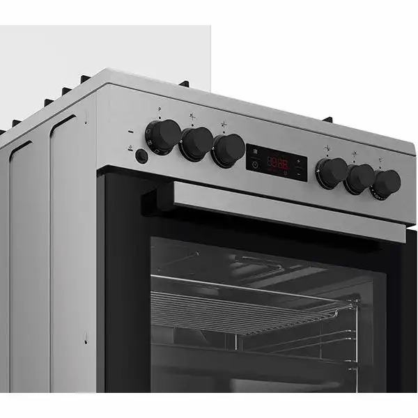Aragaz BEKO FSM62320TXD, 4 arzatoare, Gaz + Electric, L 60 cm, Grill, inox