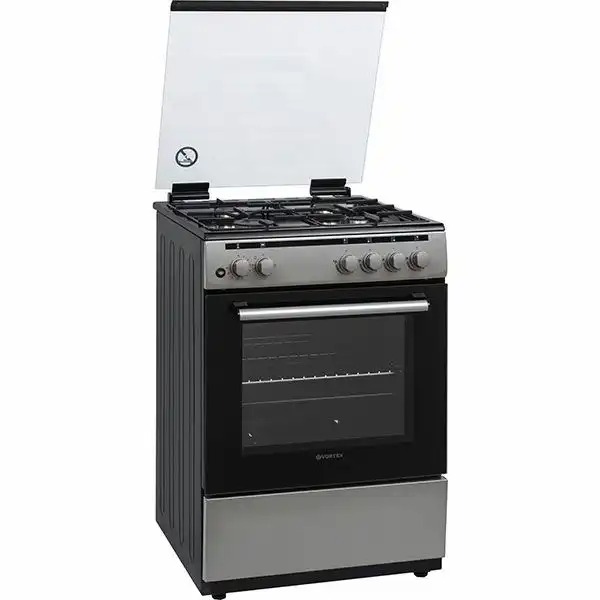 Aragaz VORTEX VAG6060SS01V, 4 arzatoare, Gaz, L 60 cm, Grill, argintiu