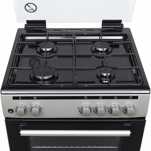 Aragaz VORTEX VAG6060SS01V, 4 arzatoare, Gaz, L 60 cm, Grill, argintiu