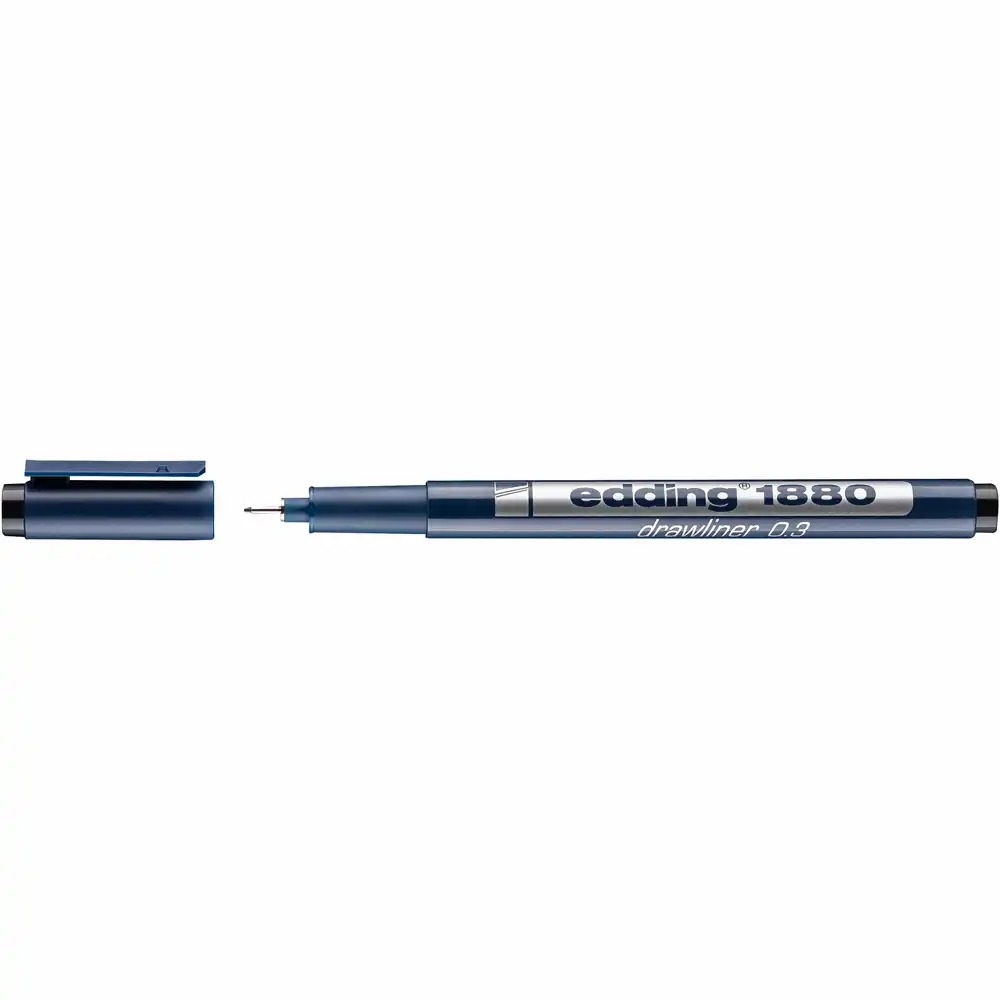 Liner Edding 1880, desen tehnic, varf 0.3 mm, negru