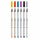 Marker Stabilo 68, varf tip pensula, 6 bucati/set