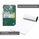 Blocnotes cu spira A5 Pukka Pads Jotta Recycled dictando 160 pag verde