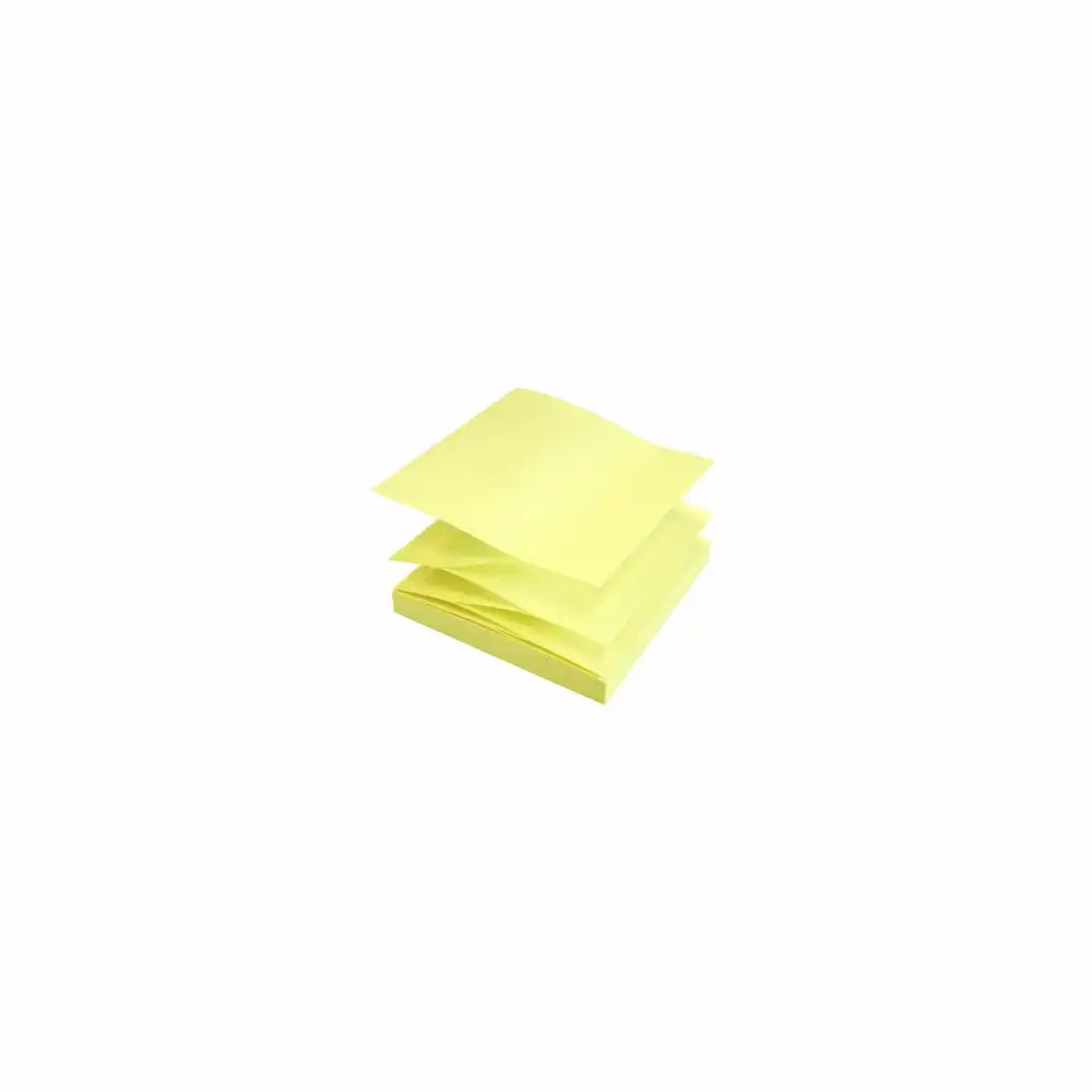 Notite adezive InFO Z-notes, 75x75 mm, galben neon, 80 file/set