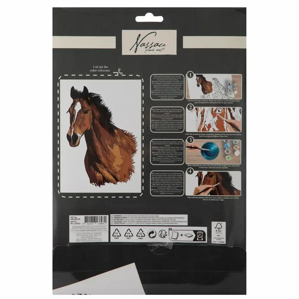 Pictura pe numere Creative Craft, 33x23 cm, model horse