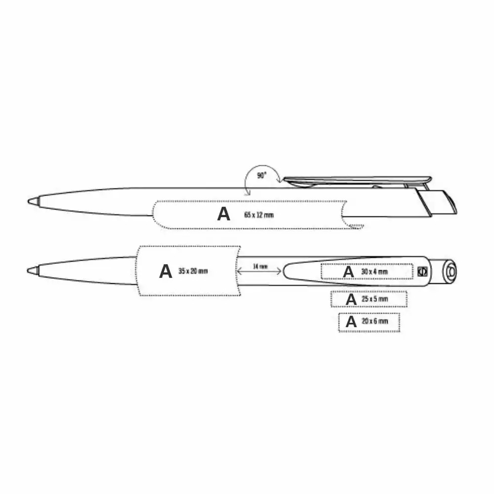 Pix cu mecanism, Senator, Dart, 1 mm, plastic, alb