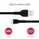 Cablu date Promate Powerbeam-M, microUSB, USB-A, Negru