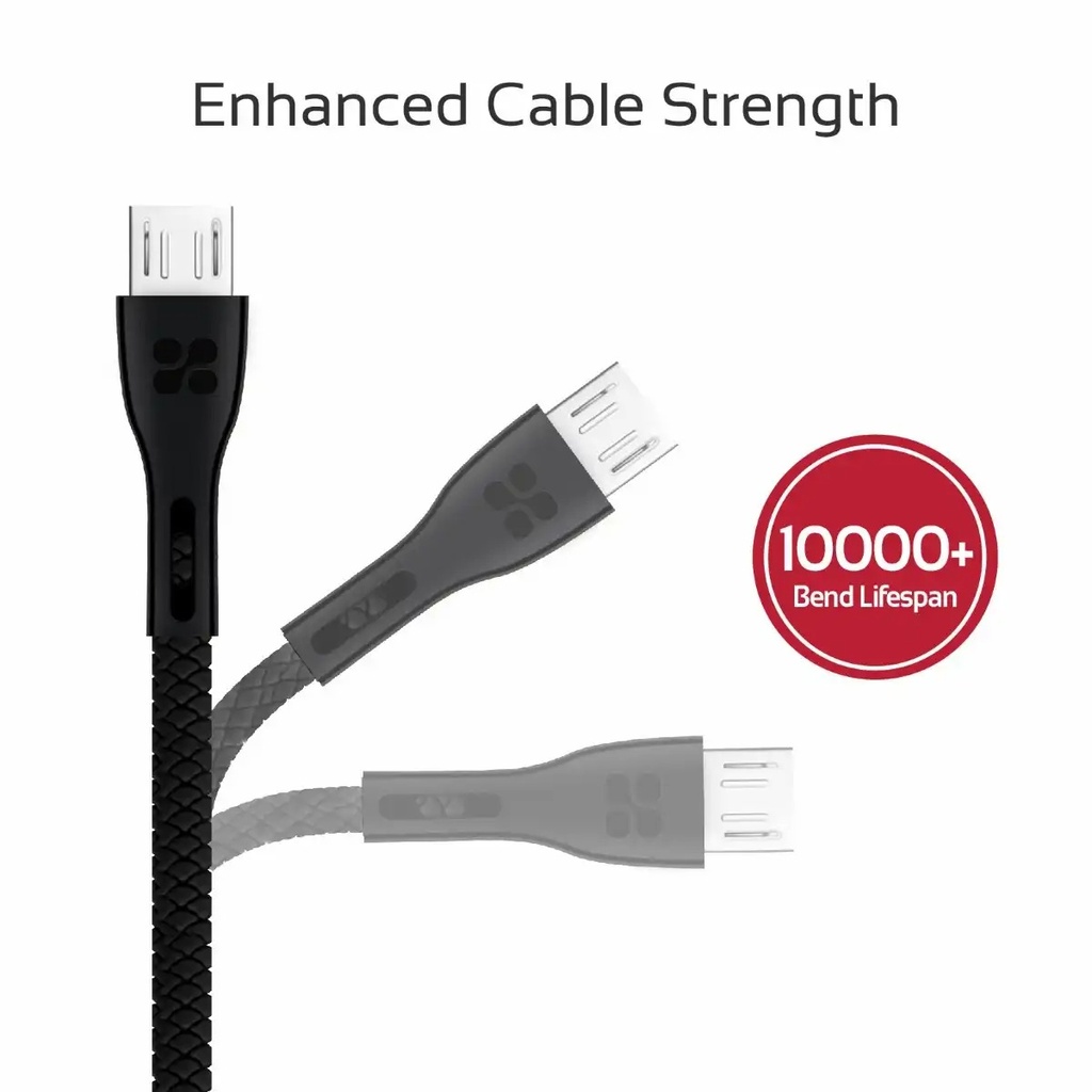 Cablu date Promate Powerbeam-M, microUSB, USB-A, Negru