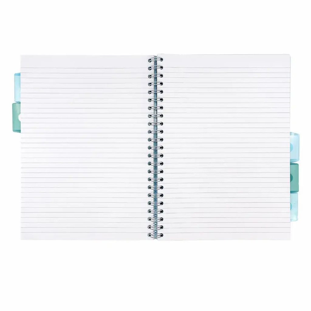 Caiet A4 cu spira si separatoare Pukka Pads PBG, 200 file, matematica, albastru deschis