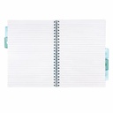 Caiet A4 cu spira si separatoare Pukka Pads PBG, 200 file, matematica, albastru deschis
