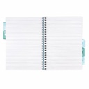 Caiet A4 cu spira si separatoare Pukka Pads PBG, 200 file, matematica, verde