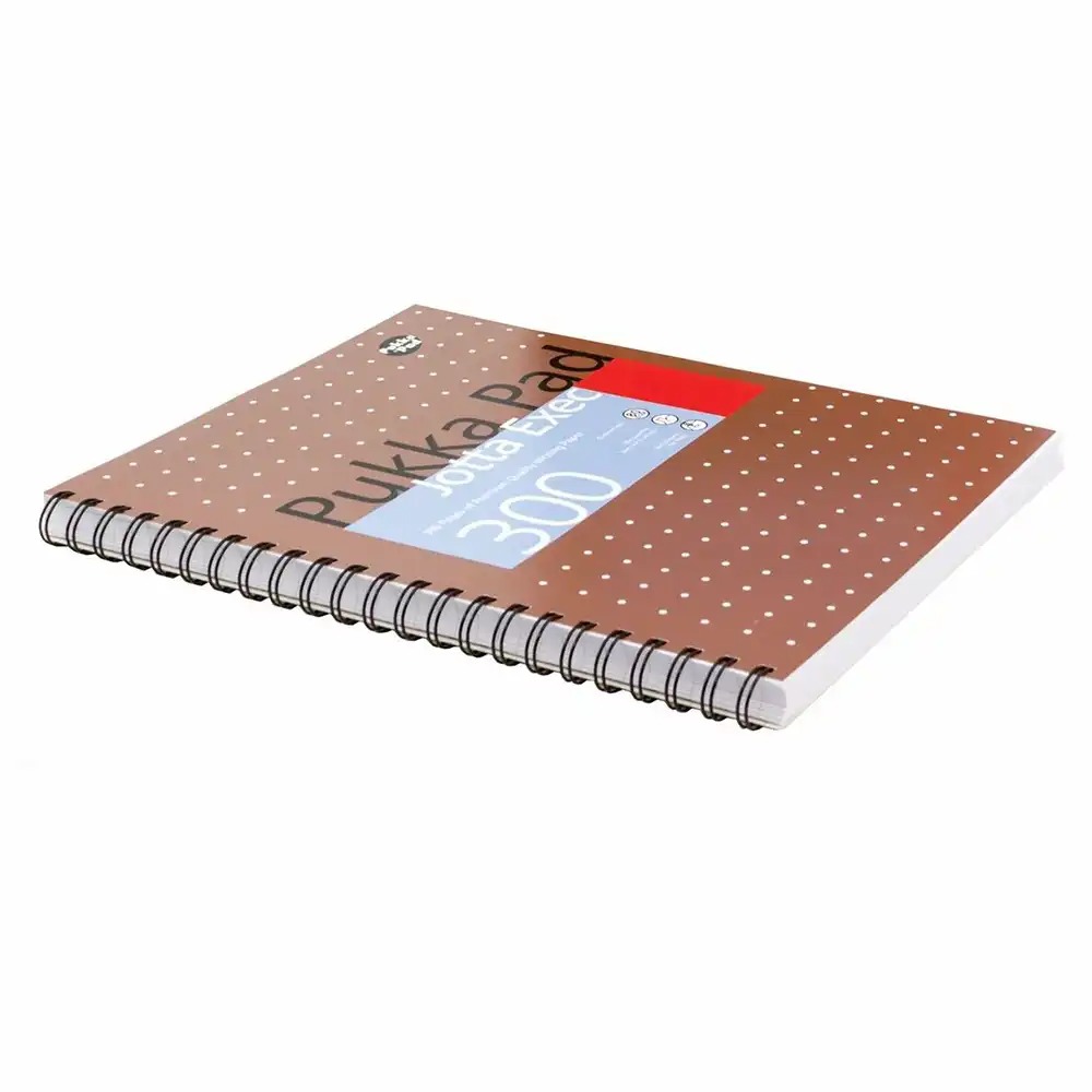 Caiet A4+ spira dubla Pukka Pads Exec, 300 pagini, dictando, cupru, coperta tare