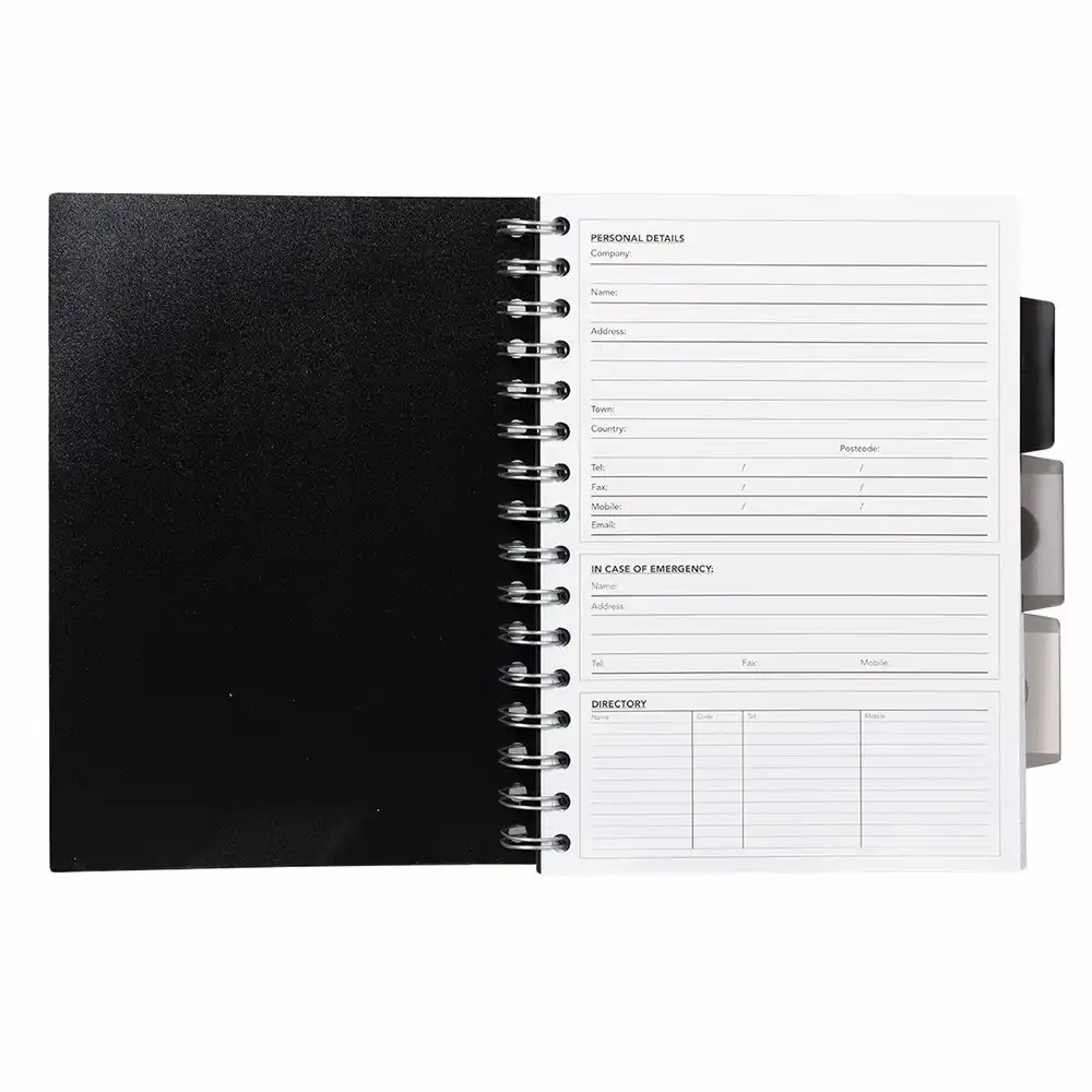Caiet A5 cu spira si separatoare Pukka Pads BPB, dictando, negru, 250 pagini