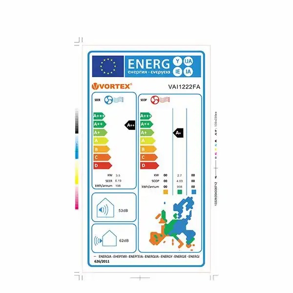 Aer conditionat VORTEX VAI1222FA, 12000 BTU, A++/A+, Inverter, kit instalare inclus, alb