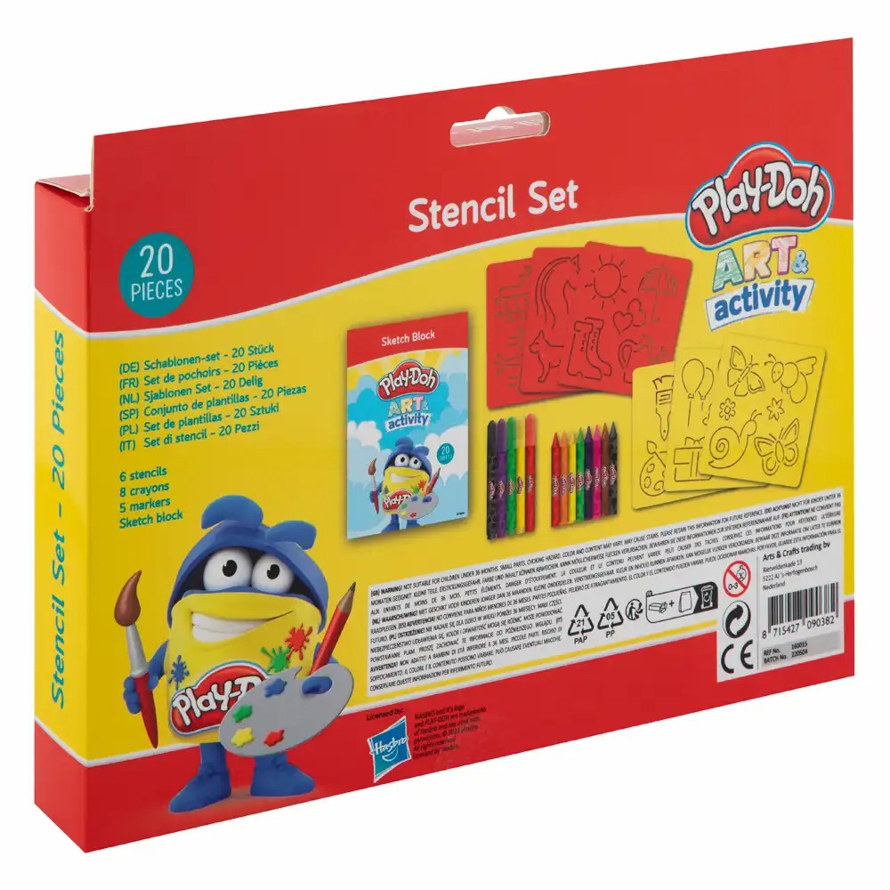 Set creativ Creative Craft, 20 piese, 6 sabloane si 14 culori