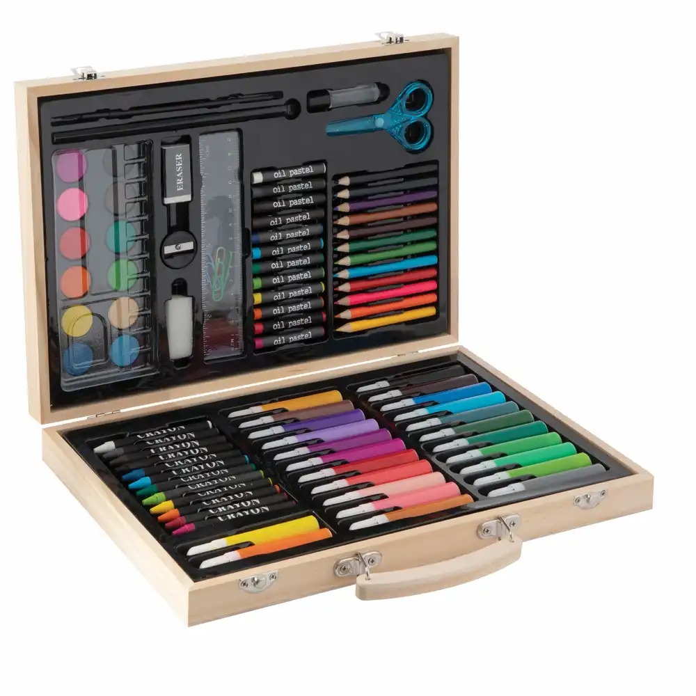 Set pictura si desen Creative Craft, 86 piese in cutie lemn