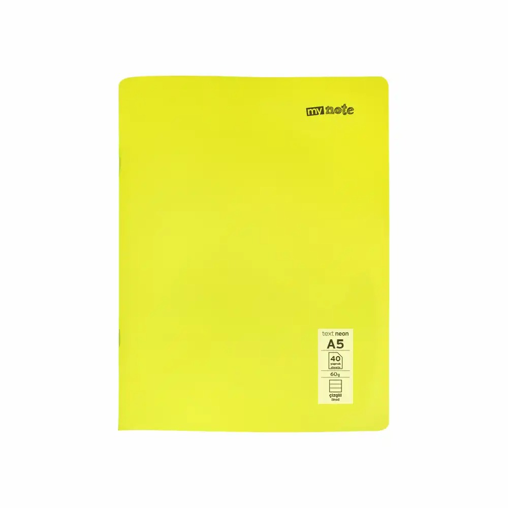 Caiet capsat Mynote, format A5, 40 file offset 60 g/mp, liniatura dictando, coperta PP neon, mix de 8 culori