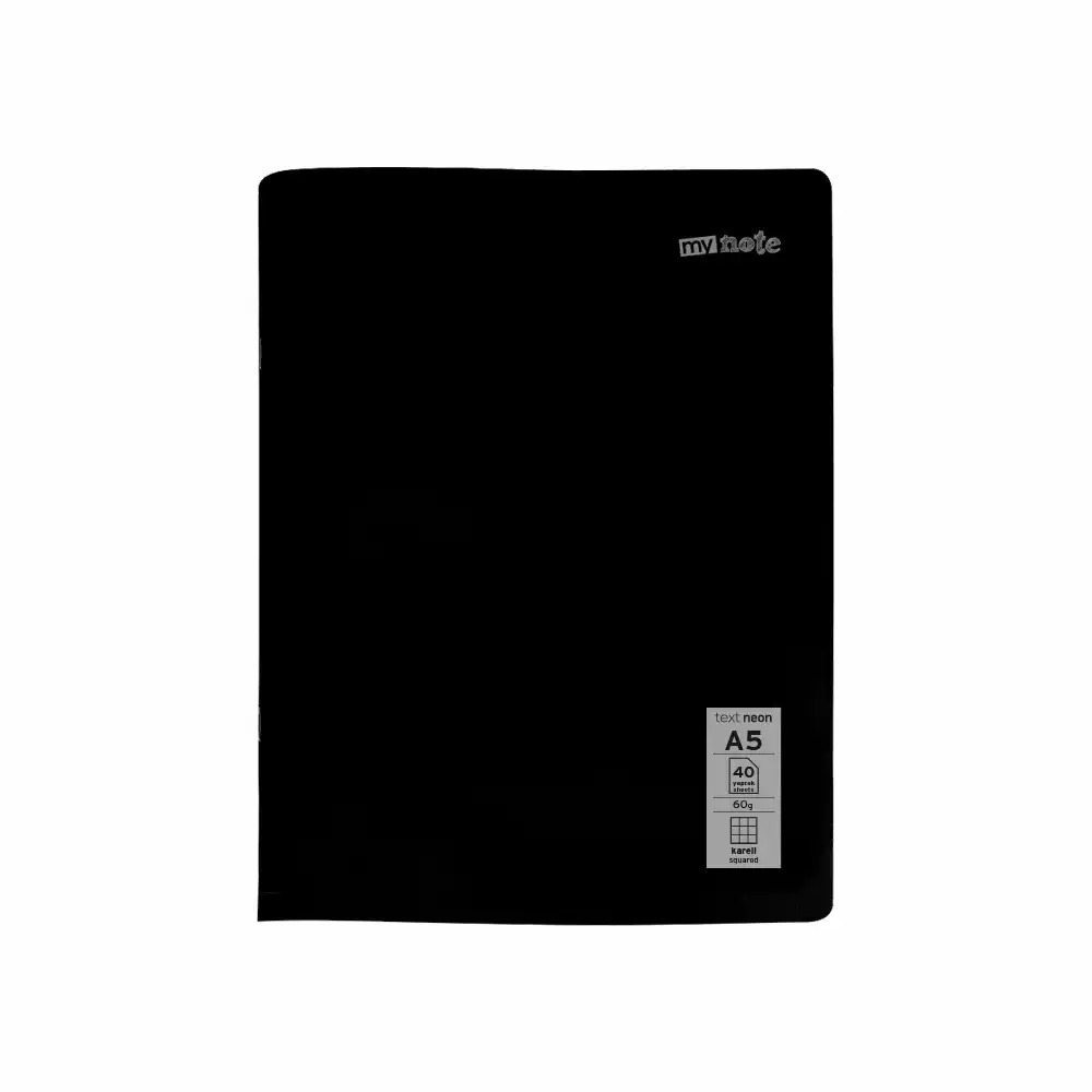 Caiet capsat Mynote, format A5, 40 file offset 60 g/mp, liniatura matematica, coperta PP neon, mix de 8 culori