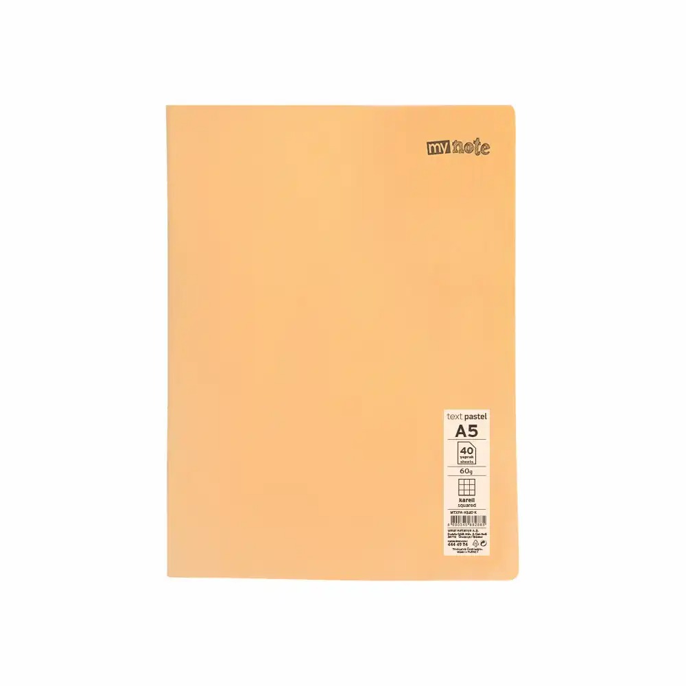 Caiet capsat Mynote, format A5, 40 file offset 60 g/mp, liniatura matematica, coperta PP pastel, mix de 8 culori