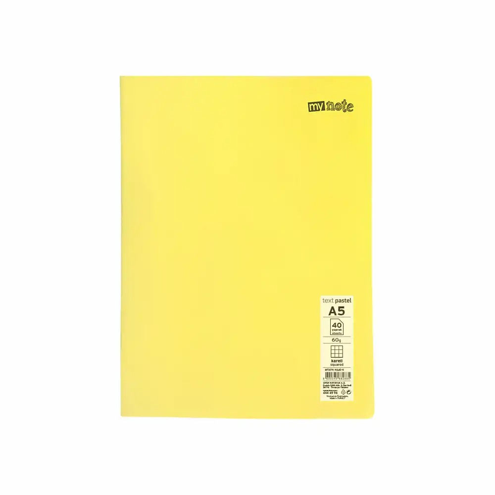 Caiet capsat Mynote, format A5, 40 file offset 60 g/mp, liniatura matematica, coperta PP pastel, mix de 8 culori