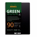 Caiet cu spira A4+ Rhodiactive, 80 file, matematica, reciclat, indosariere, negru