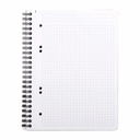 Caiet cu spira A5+ Rhodiactive, 80 file, matematica, reciclat, indosariere, negru