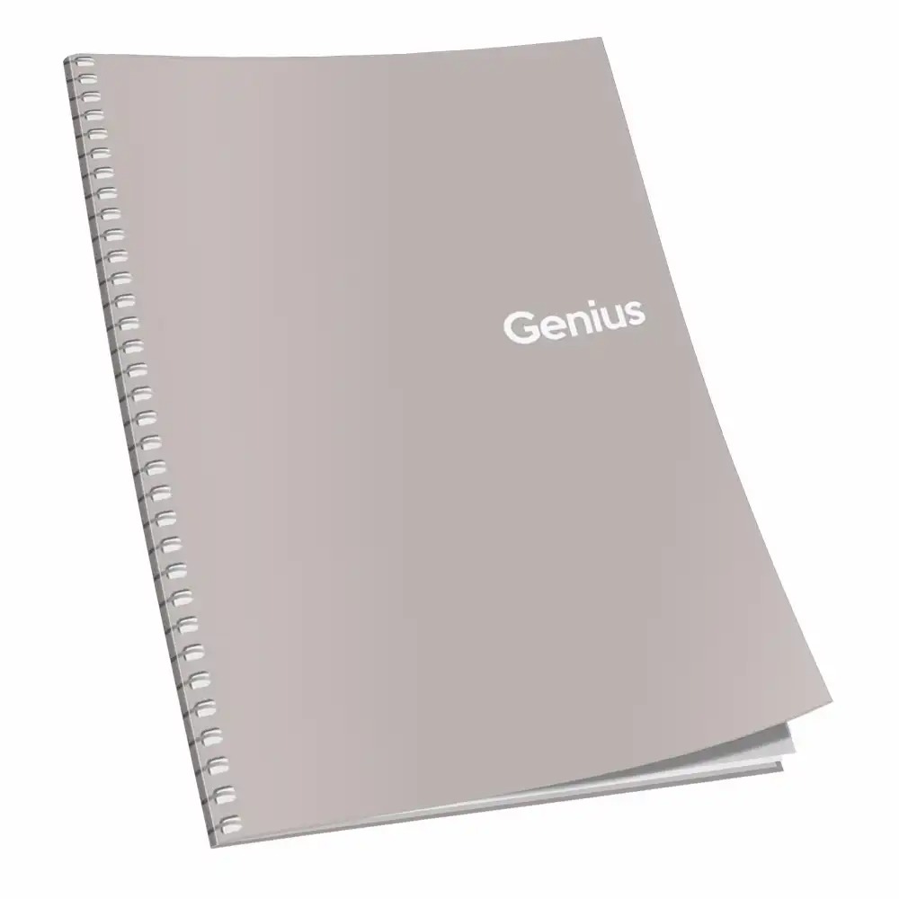 Caiet cu spira A5, Genius, 80 file, 70 g, matematica, coperta PP, culori rece