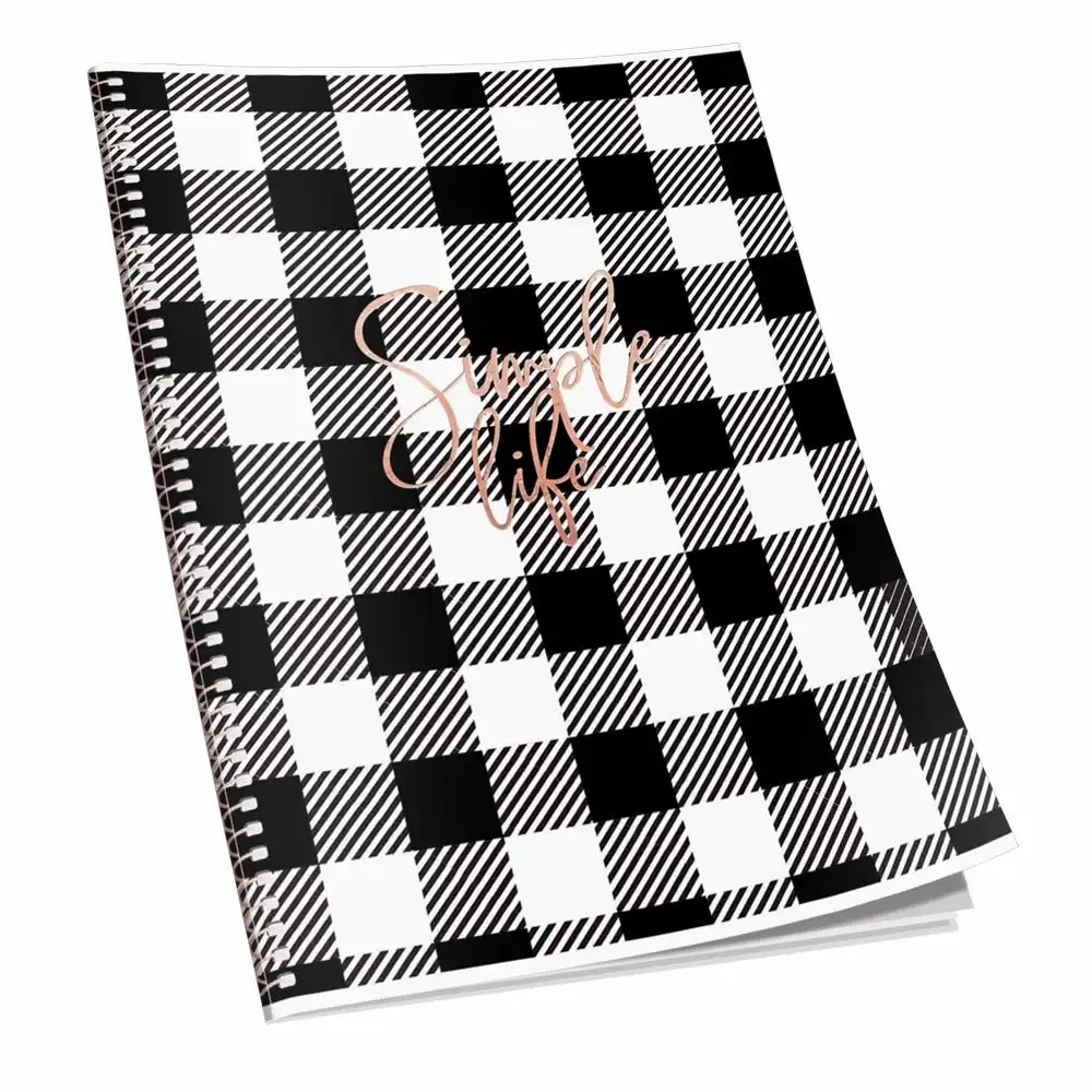 Caiet cu spira B5, 80 file, 90 g, matematica, coperta design alb negru