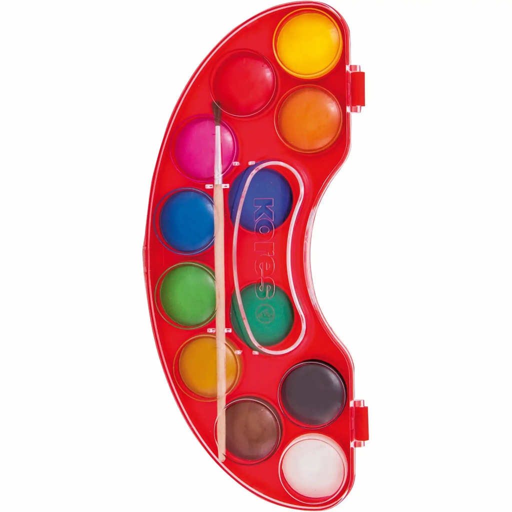Acuarele Kores Akuarellos, 30 mm, 12 culori/set